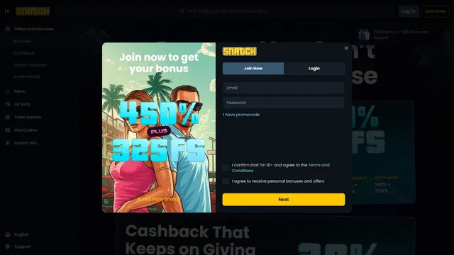 snatch casino website registration