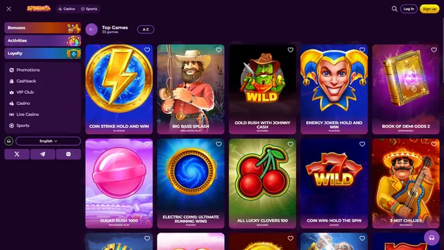 spinania casino games