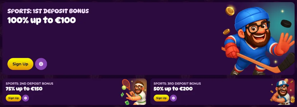 spinania casino welcome package sports icon