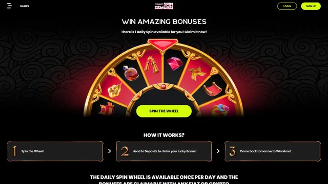 spinsamurai casino fortune wheel