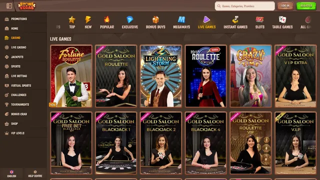 stonevegas casino live games