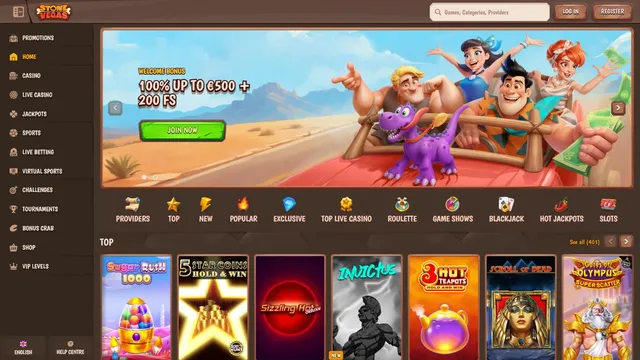 stonevegas casino website screen