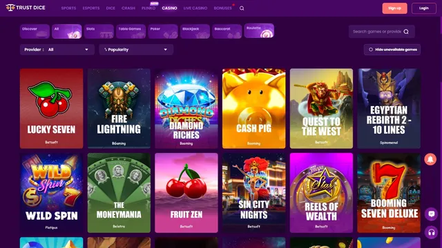 trustdice casino games