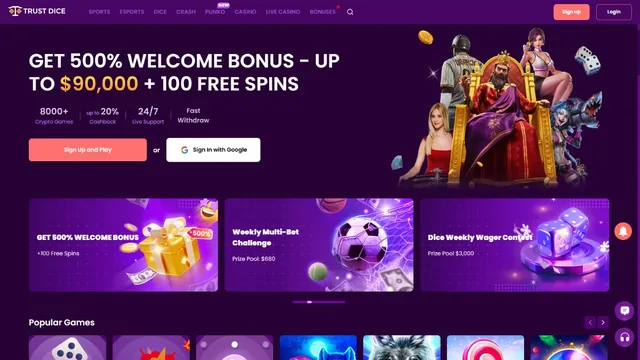 trustdice casino website screen