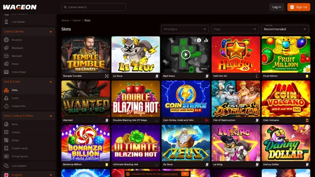 wageon casino games