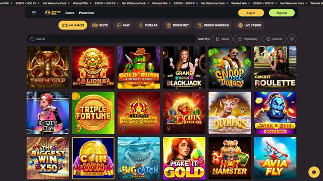 wantedwin casino games