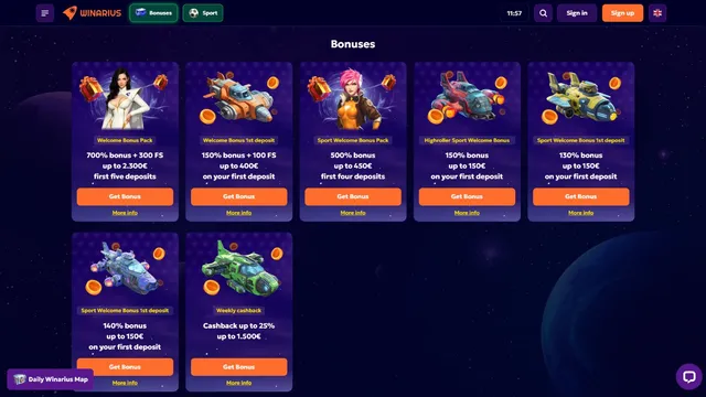 winarius casino promotions