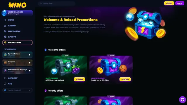 wino casino promotions