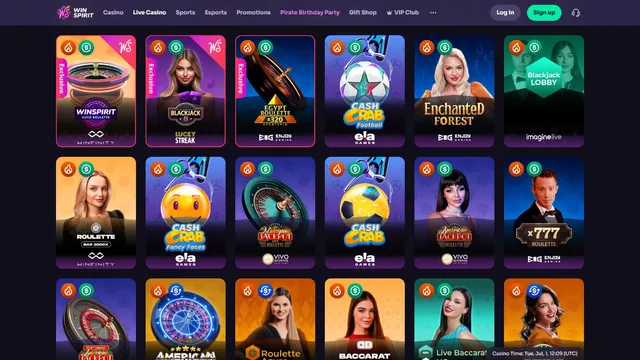 winspirit casino live games