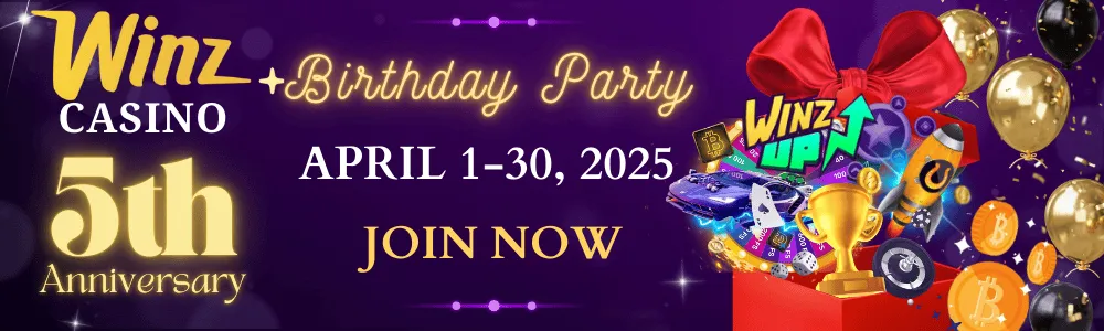 winz casino 5 years wide icon