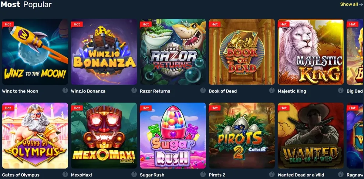 winz casino games