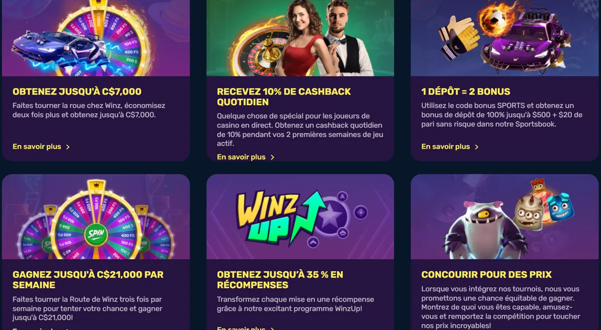 winz casino promotions fr