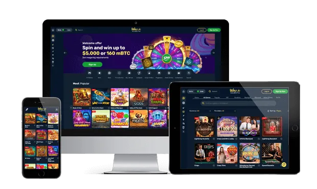 winz casino website screens