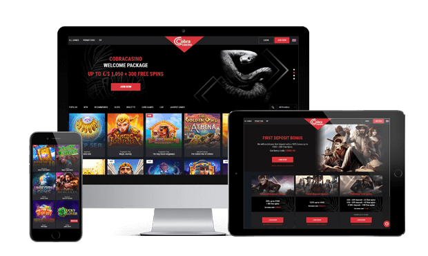 cobra casino website screens
