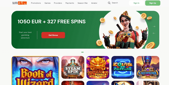 slotozen casino website screen