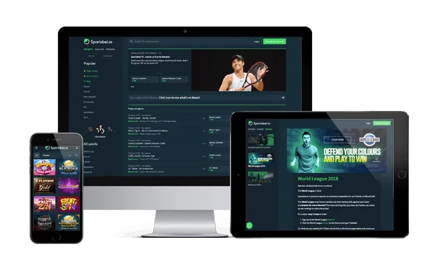 sportsbet.io website screens