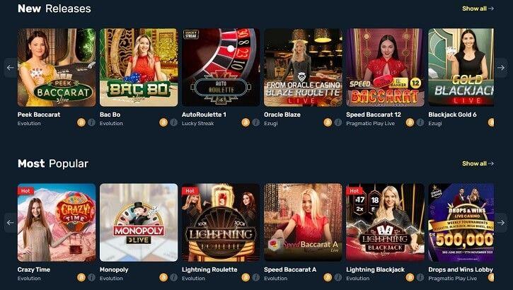 winz casino live dealer games