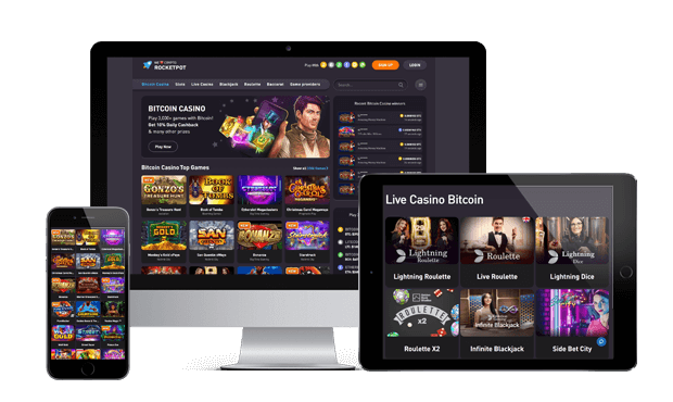 rocketpot casino website screens