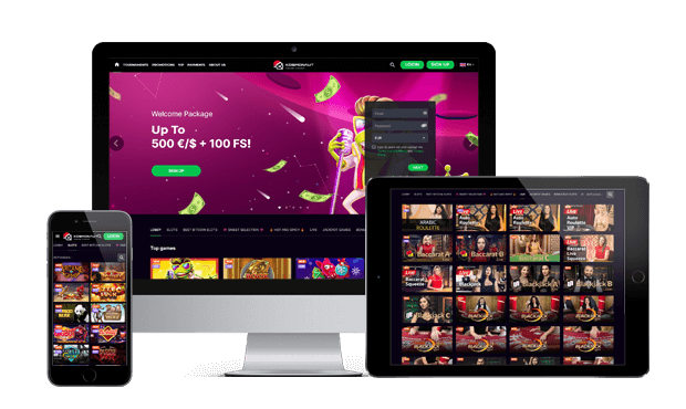 kosmonaut casino website screens
