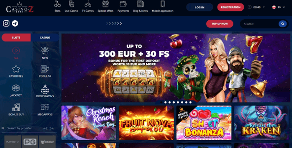 casino-z website screen